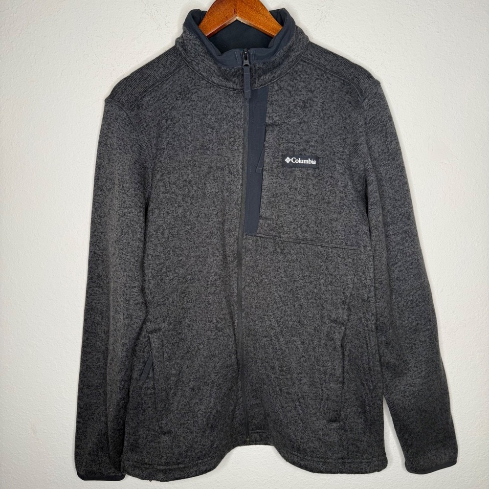Columbia Sweater Weather Full-Zip‎ Jacket Men's Sz M gray heathered - Picture 2 of 8